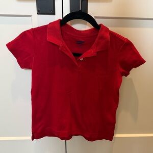 Lands' End Girls’ Red Polo Shirt